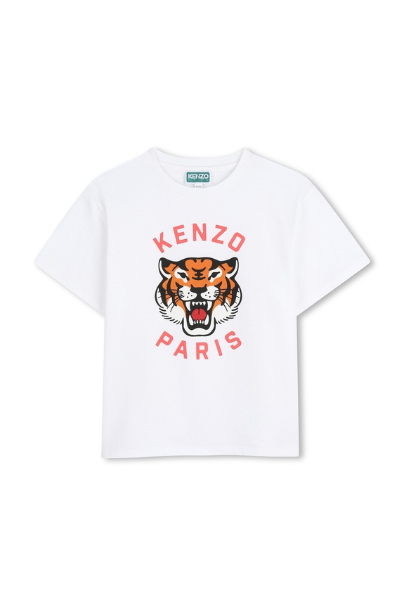 Kenzo Kids t-shirt bawełniany dziecięcy nadruk biały K61676.162