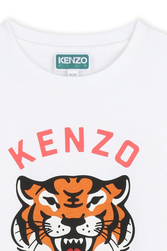 Chłopiec Kenzo Kids t-shirt bawełniany dziecięcy K61676.162 biały