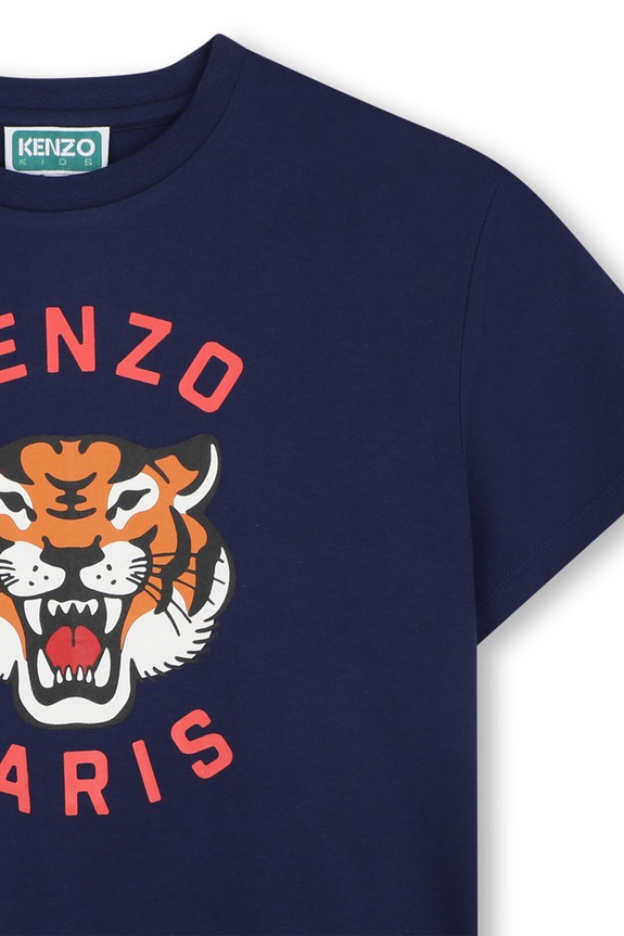 Chłopiec Kenzo Kids t-shirt bawełniany dziecięcy K61676.162 niebieski