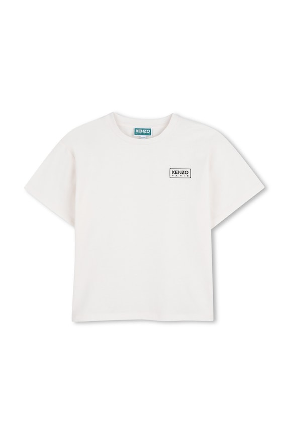Παιδικό βαμβακερό μπλουζάκι Kenzo Kids στάμπα λευκό K61681.86.108