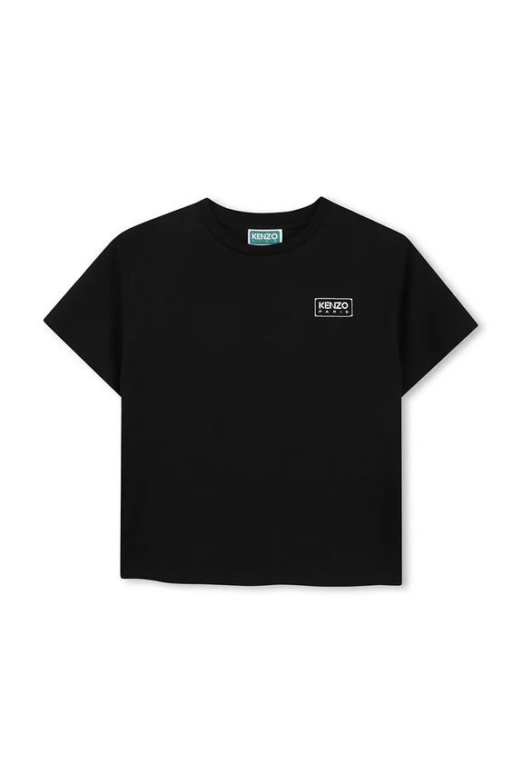 Παιδικό βαμβακερό μπλουζάκι Kenzo Kids στάμπα μαύρο K61681.86.108
