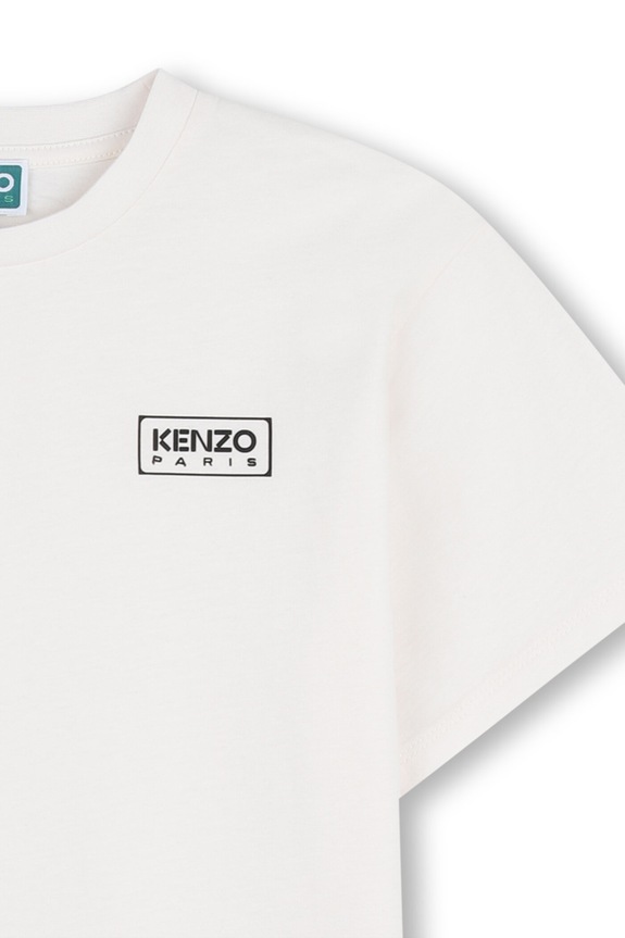 Dječaci Dječja pamučna majica kratkih rukava Kenzo Kids K61681.114.150 bijela