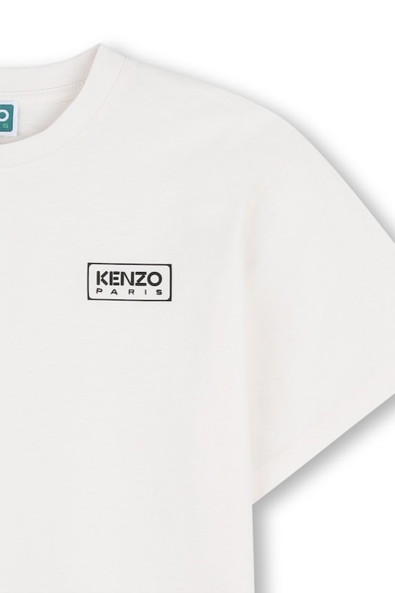 Dječaci Dječja pamučna majica kratkih rukava Kenzo Kids K61681.114.150 bijela