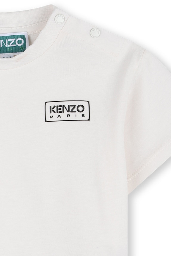 Dječaci Pamučna majica kratkih rukava za bebe Kenzo Kids K61724.86.102 bijela