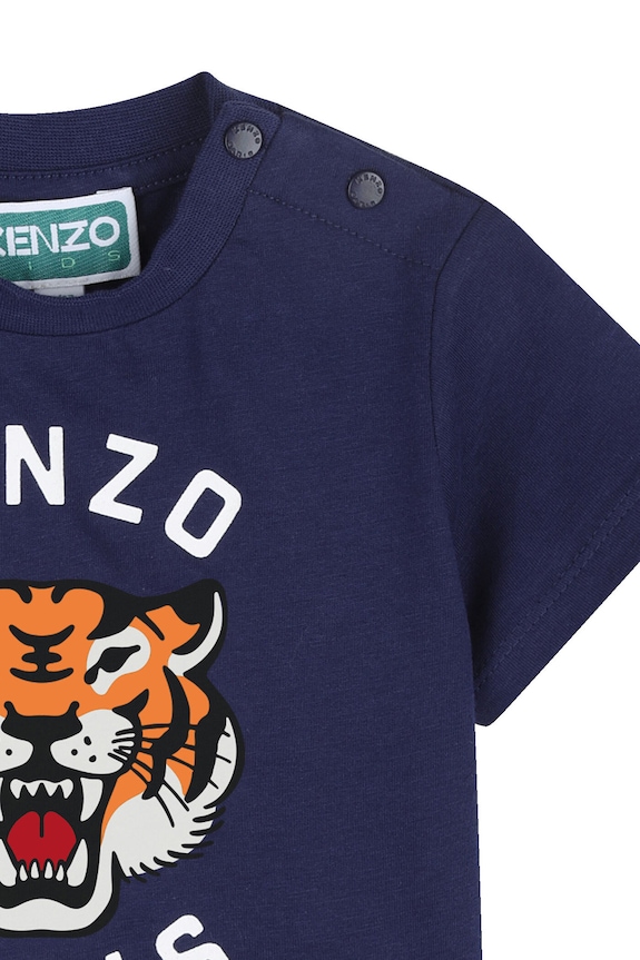 Dječaci Pamučna majica kratkih rukava za bebe Kenzo Kids K61718.71.81 mornarsko plava