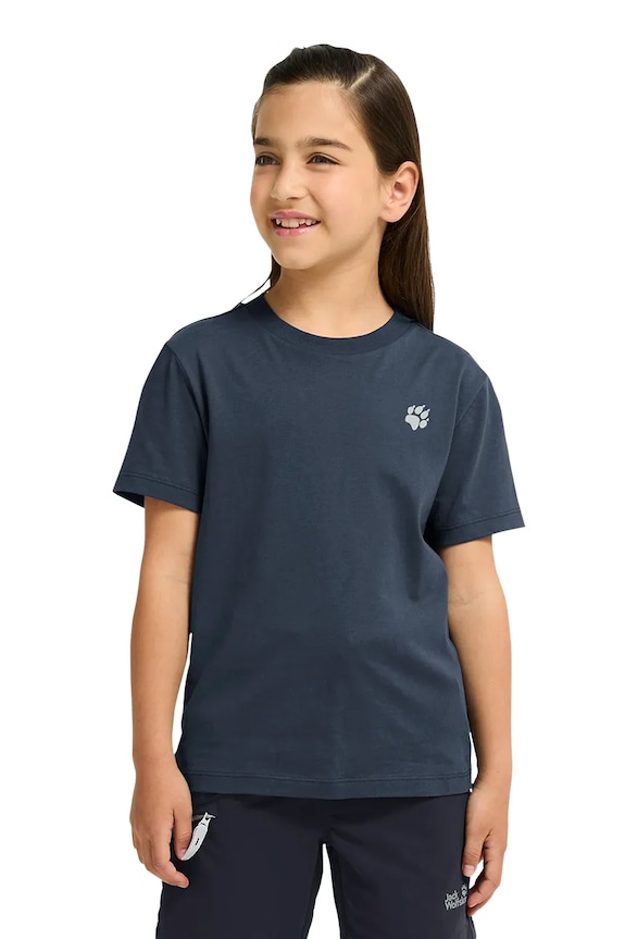 Jack Wolfskin t-shirt Παιδικό βαμβακερό PAW T K A65937.104.152 σκούρο μπλε