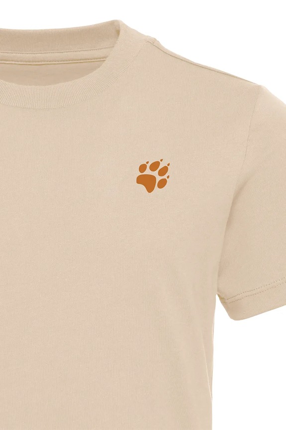 Jack Wolfskin t-shirt παιδικό βαμβακερό PAW T K μπεζ A65937.104.152