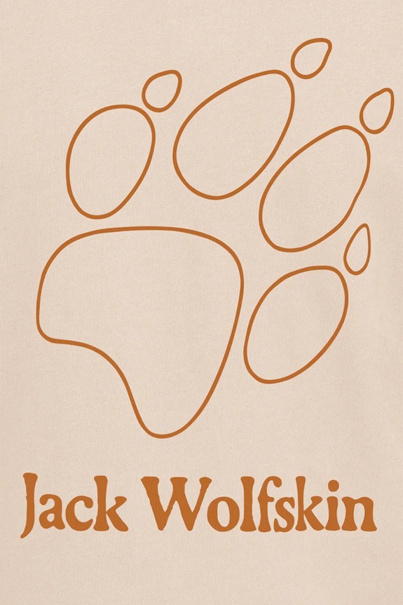 Jack Wolfskin t-shirt παιδικό βαμβακερό PAW T K A65937.104.152 μπεζ