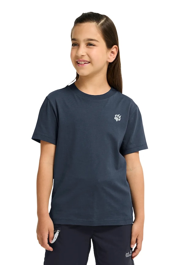 Jack Wolfskin t-shirt Παιδικό βαμβακερό PAW T K A65937.164 σκούρο μπλε