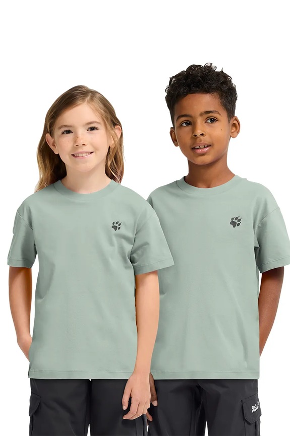 Jack Wolfskin T-shirt παιδικό βαμβακερό PRINT T K πράσινο A65938.104.152