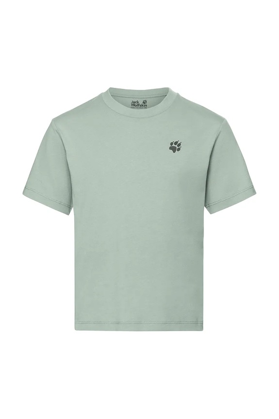 Jack Wolfskin T-shirt παιδικό βαμβακερό PRINT T K A65938.164 πράσινο SS26