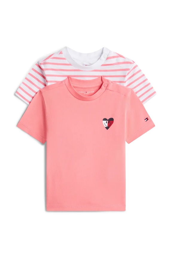 Tommy Hilfiger tricou pentru copii pachet de 2 roz KN0KN02378.PPY2