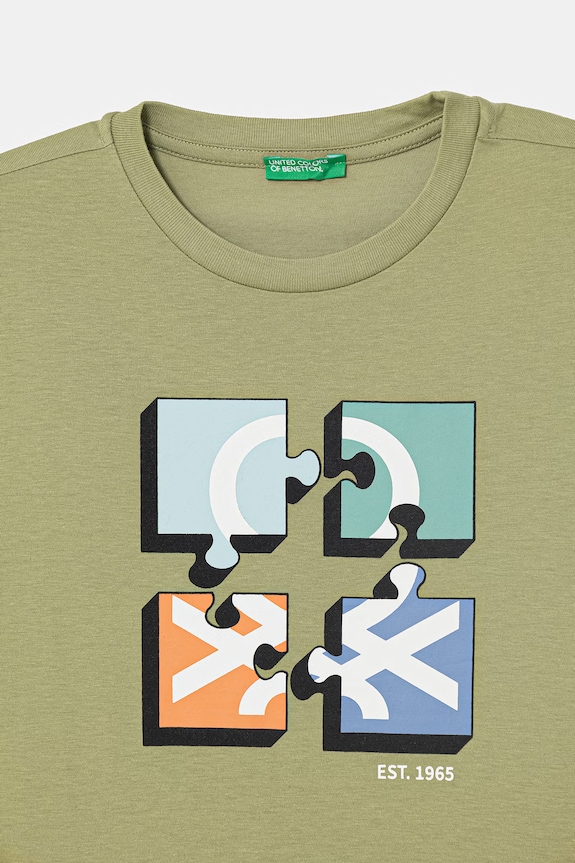 Хлопчик United Colors of Benetton футболка дитяча бавовняна 3I1XC10S4.G.Stagionale зелений