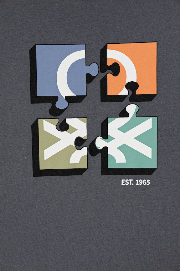 Αγορίστικα United Colors of Benetton t-shirt παιδικό βαμβακερό 3I1XC10S4.G.Stagionale γκρί