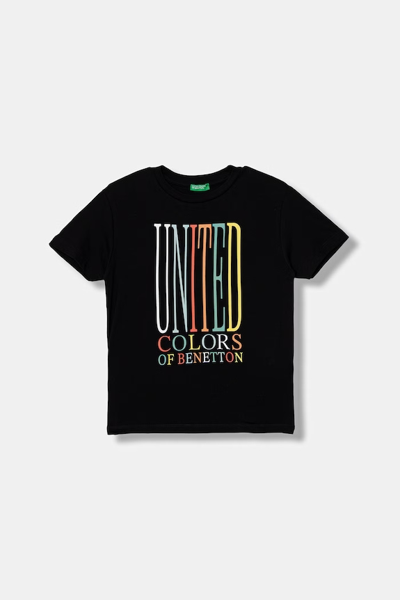 United Colors of Benetton t-shirt per bambini in cotone nero 3I1XC10S4.G.Stagionale
