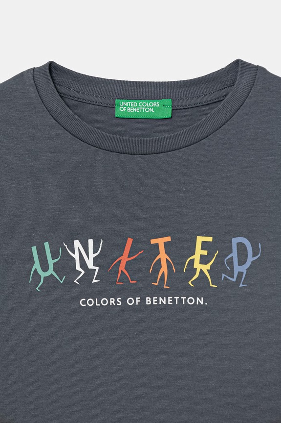 Хлопчик United Colors of Benetton футболка дитяча з бавовною 3I1XG10LK.P.Stagionale блакитний