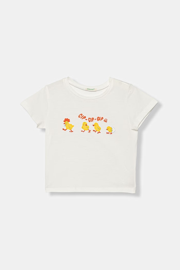 United Colors of Benetton tricou pentru copii, din bumbac alb 3I1XA1076.W.Stagionale