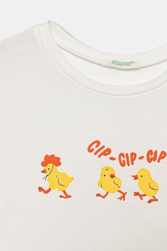 Băieți United Colors of Benetton tricou pentru copii, din bumbac 3I1XA1076.W.Stagionale alb