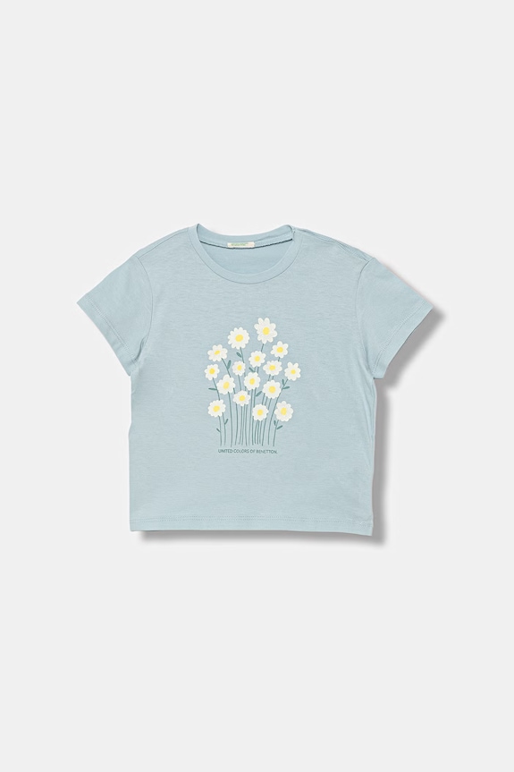 United Colors of Benetton tricou pentru copii bumbac albastru 3I1XA1076.W.Stagionale