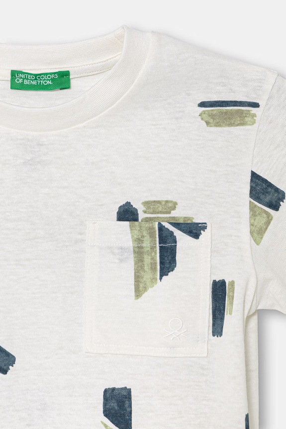 Αγορίστικα United Colors of Benetton t-shirt παιδικό με βαμβάκι 39TPG10MT.P.Stagionale λευκό