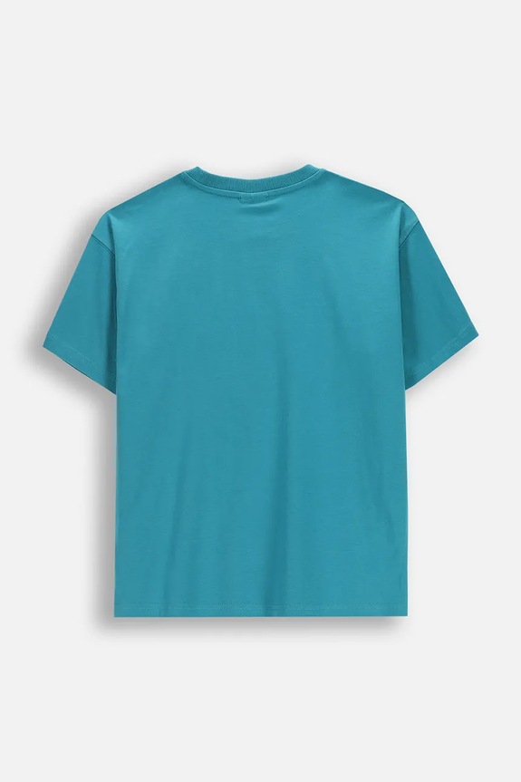 Coccodrillo t-shirt dziecięcy bawełniany WC6143202FBJ turkusowy SS26