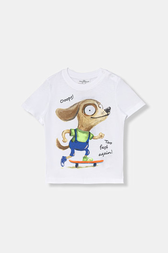 Coccodrillo tricou pentru copii, din bumbac alb WC6143217VBB