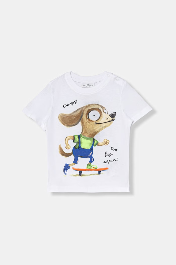 Coccodrillo tricou pentru copii, din bumbac alb WC6143217VBB
