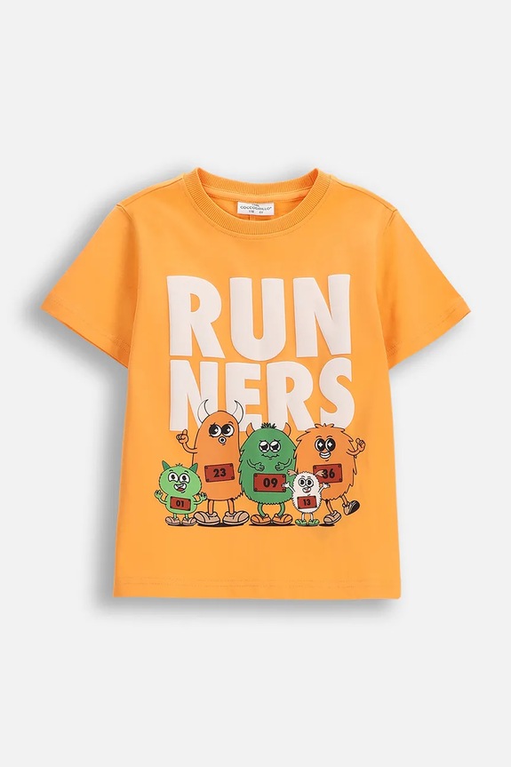 Coccodrillo t-shirt gyerek pamut narancssárga WC6143204IBK