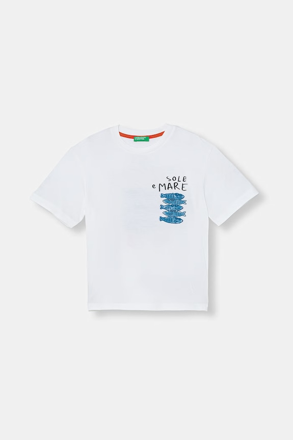 United Colors of Benetton T-shirt παιδικό βαμβακερό 3I1XG10N8.P.seasonal λευκό SS26