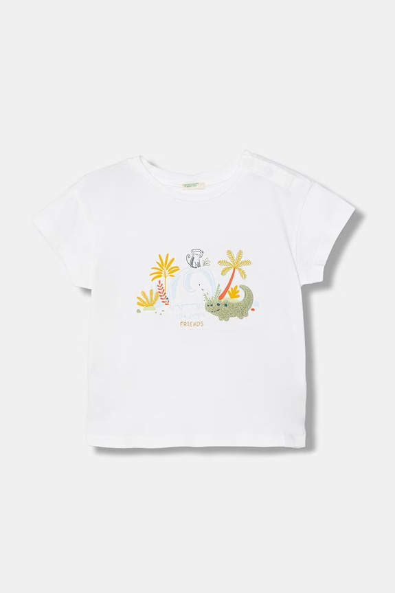 United Colors of Benetton t-shirt παιδικό βαμβακερό λευκό 3I1XA1079.W.seasonal