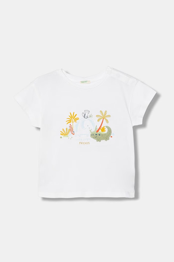 United Colors of Benetton t-shirt παιδικό βαμβακερό λευκό 3I1XA1079.W.seasonal