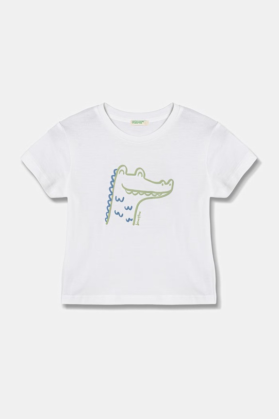 United Colors of Benetton t-shirt παιδικό βαμβακερό λευκό 3I1XA1078.W.seasonal