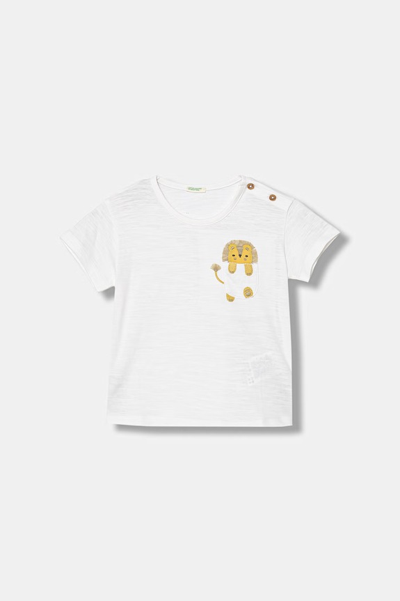 United Colors of Benetton t-shirt παιδικό βαμβακερό λευκό 3SDLA107A.W.seasonal