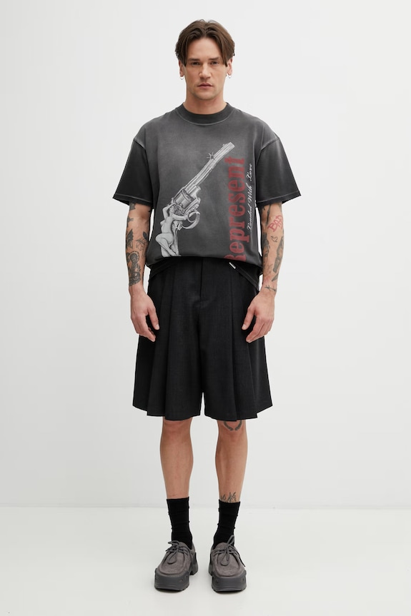 Represent LOADED WITH LOVE t-shirt bawełniany męski MLM100682.04 szary