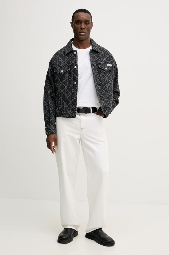 Bombažna kratka majica Calvin Klein Jeans LV04RE802G bela SS26