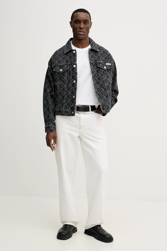 Bombažna kratka majica Calvin Klein Jeans LV04RE802G bela SS26