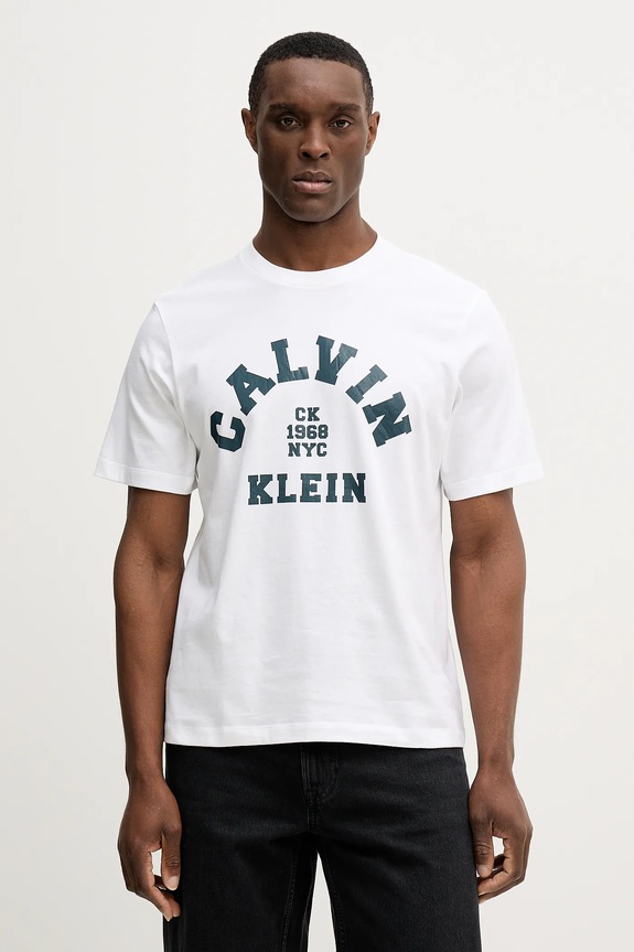 Calvin Klein Jeans pamut póló pamut fehér LV04RE810G
