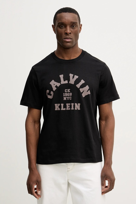 Calvin Klein Jeans pamut póló pamut fekete LV04RE810G
