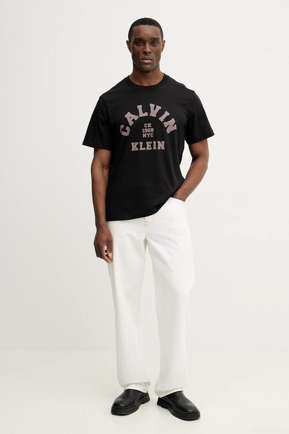 Calvin Klein Jeans pamut póló LV04RE810G fekete SS26