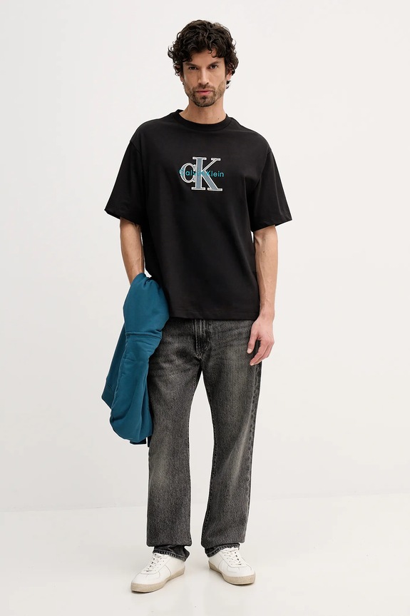 Calvin Klein Jeans t-shirt bawełniany LV04RE815G czarny SS26