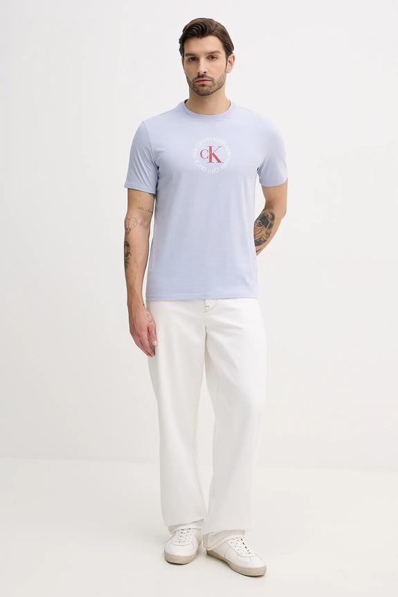 Βαμβακερό μπλουζάκι Calvin Klein Jeans LV14RE816G μπλε SS26