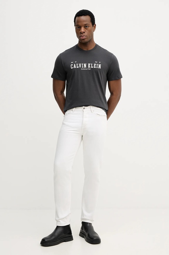 Βαμβακερό μπλουζάκι Calvin Klein Jeans LV14RE817G μαύρο SS26