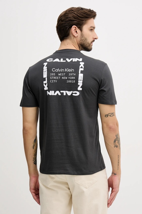Ρούχα Βαμβακερό μπλουζάκι Calvin Klein Jeans LV14RE830G μαύρο