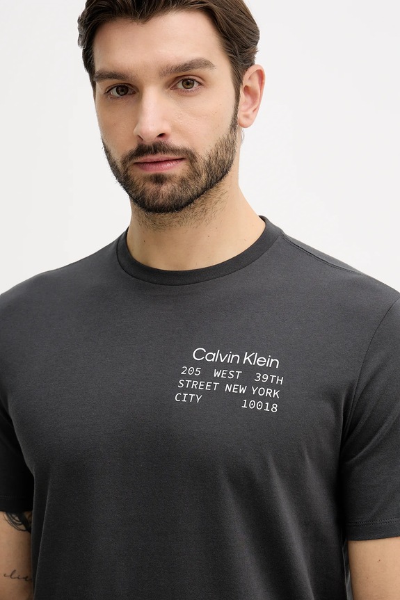 Βαμβακερό μπλουζάκι Calvin Klein Jeans μαύρο LV14RE830G