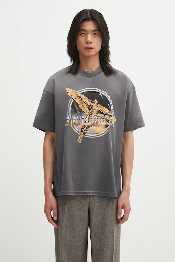 Represent t-shirt bawełniany Golden Tour nadruk szary MLM100823.46