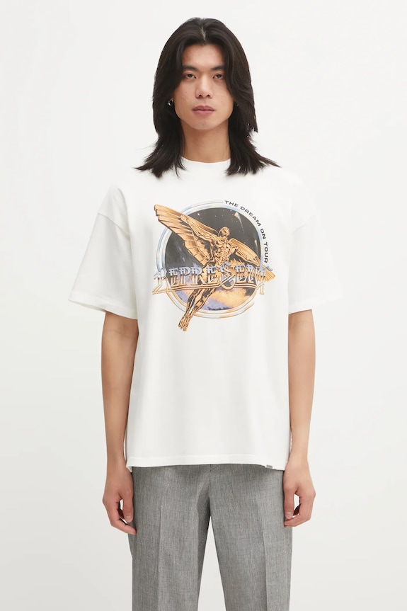 Represent t-shirt bawełniany Golden Tour nadruk beżowy MLM100823.72