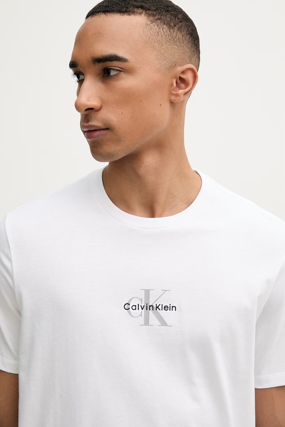 Calvin Klein Jeans t-shirt Ανδρικό βαμβακερό λευκό LV04RB866G