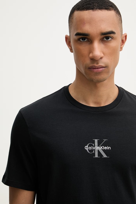 Calvin Klein Jeans t-shirt męski bawełniany czarny LV04RB866G