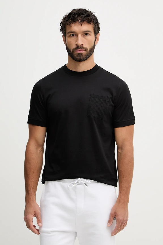 Karl Lagerfeld tricou din bumbac uni negru 561200.755004