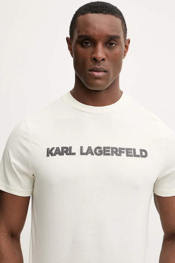 Karl Lagerfeld pamut póló bézs 561255.755076
